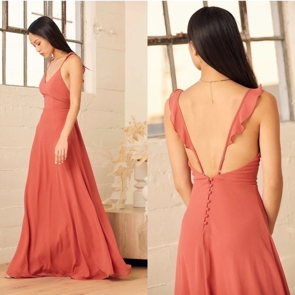 Lulus Meteoric Rise Rusty Rose Maxi Dress